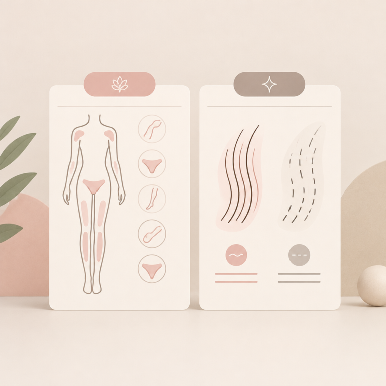 AI 생성 설명 이미지: 파주 왁싱샵 도도라인왁싱 파주운정본점 | 디자인 왁싱과 부위 제모는 무엇이 다를까요?